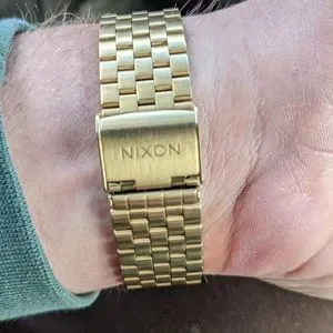 Nixon gold watch green face best sale